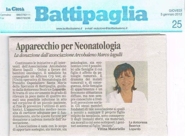 La città - Donazione apparecchiatura diagnostica in neonatologia